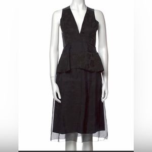 NWT THAKOON peplum dress with deep v-neck and sheer panels